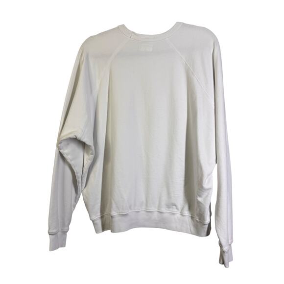 MOTHER Sweatshirt Large Biggie Message Crew Neck Oversized Bright White Pullover - Picture 3 of 13